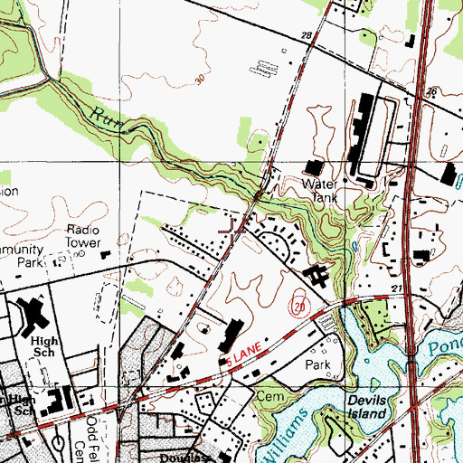 Topographic Map of North Seaford Heights, DE