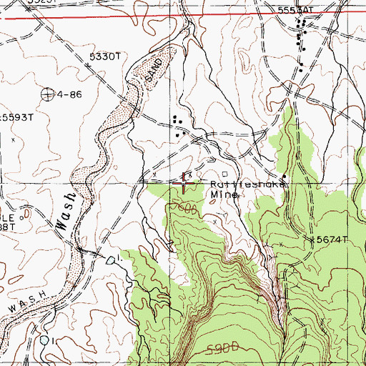 Topographic Map of Rattlesnake Mine, AZ