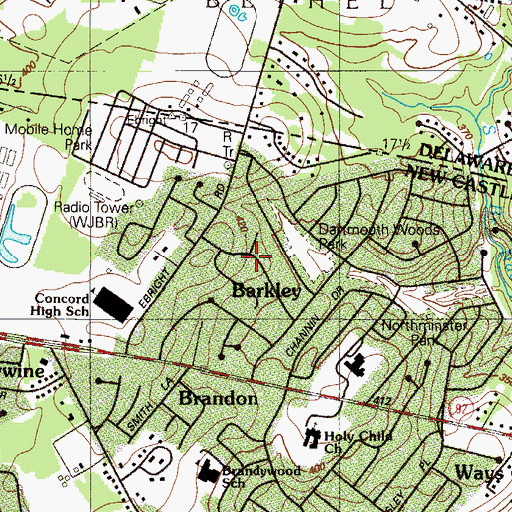Topographic Map of Barkley, DE