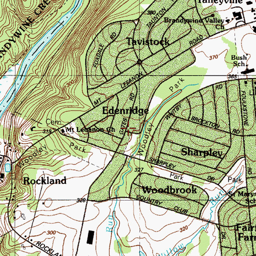 Topographic Map of Edenridge, DE
