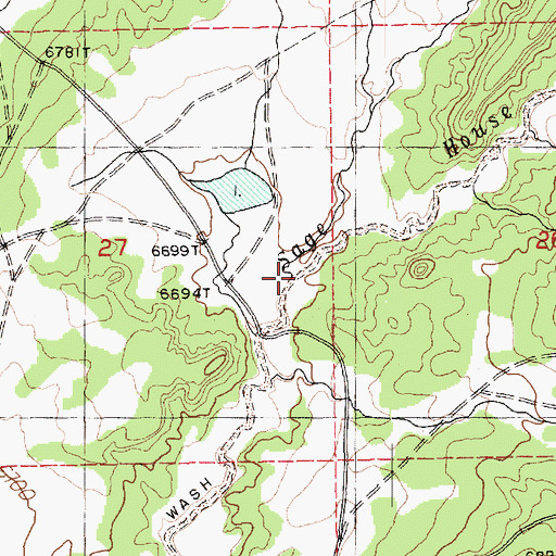 Topographic Map of Red Clay Wash, AZ