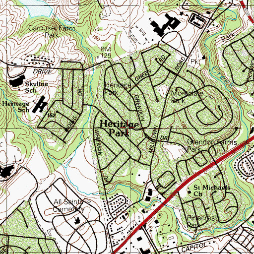 Topographic Map of Heritage, DE