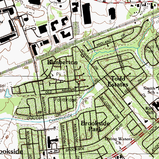 Topographic Map of Greenbridge, DE