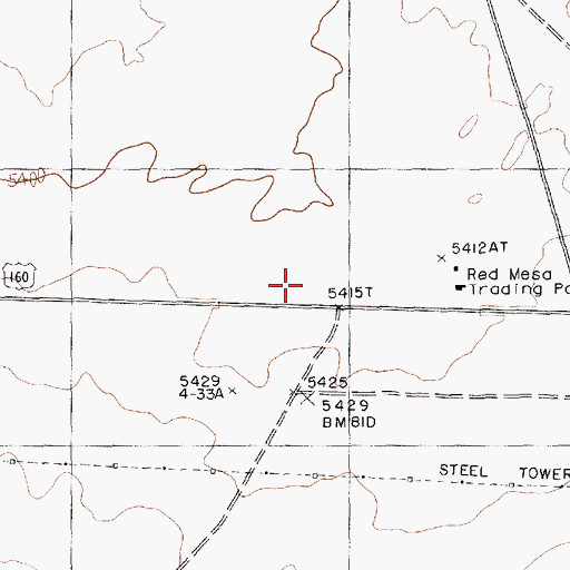 Topographic Map of Red Mesa Day School, AZ