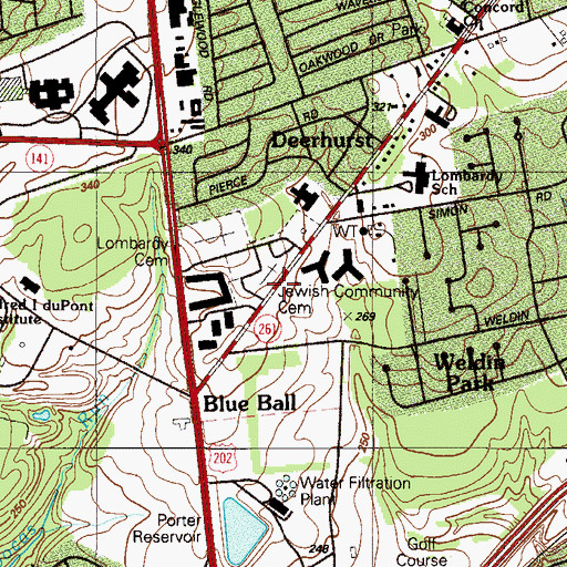 Topographic Map of Jewish Community Cemetery, DE