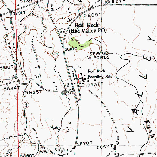 Topographic Map of Red Rock Boarding School, AZ