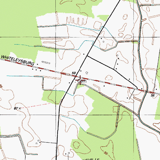Topographic Map of Whites Church (historical), DE