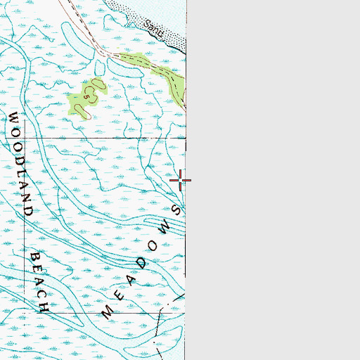 Topographic Map of Woodland Beach State Wildlife Management Area, DE