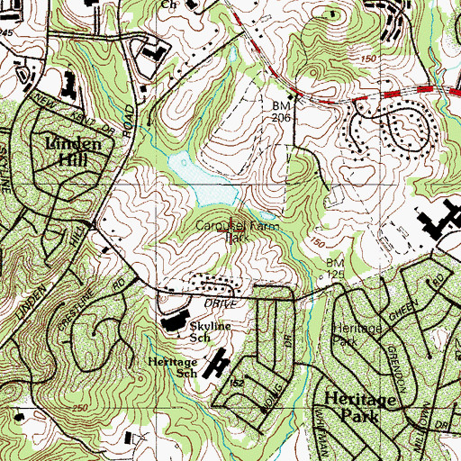 Topographic Map of Carousel Farm Park, DE