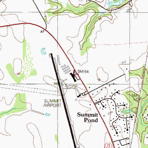 Topographic Map of Summit Airport, DE