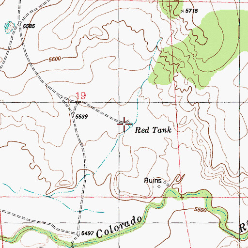 Topographic Map of Red Tank, AZ