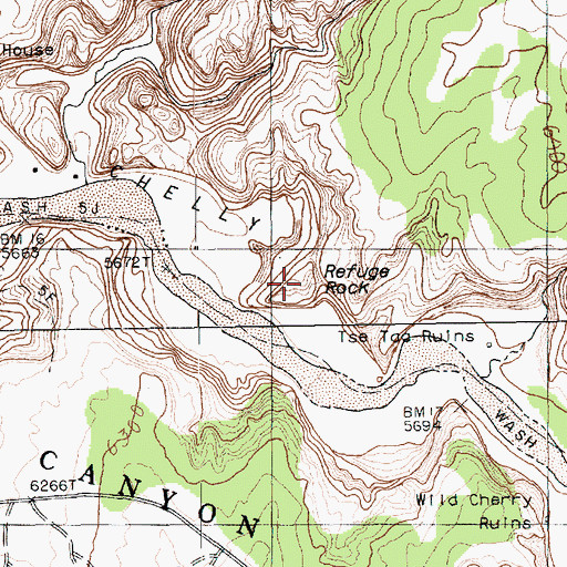 Topographic Map of Refuge Rock, AZ