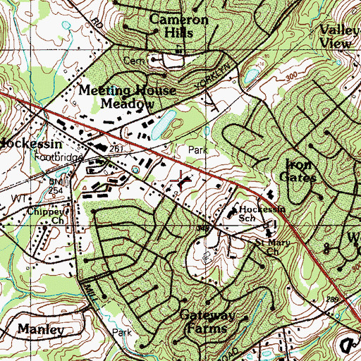 Topographic Map of Hockessin United Methodist Church, DE