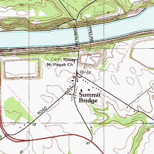 Topographic Map of Summit United Methodist Church, DE