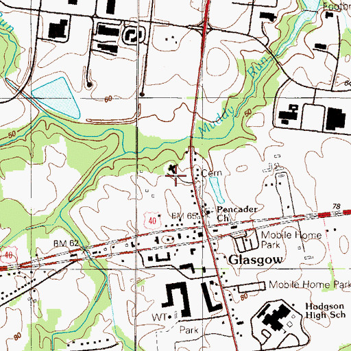 Topographic Map of Friendship Baptist Church, DE