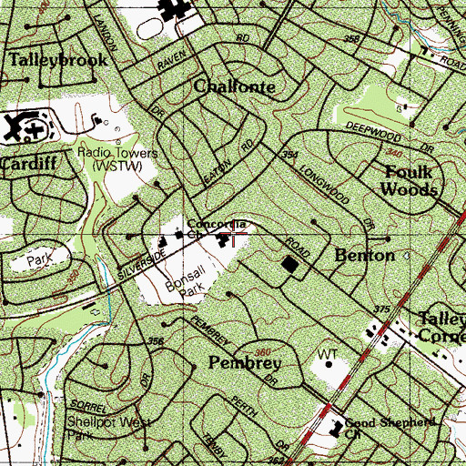 Topographic Map of Second Baptist Church, DE
