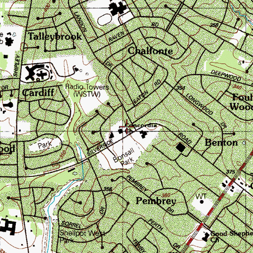 Topographic Map of Concordia Lutheran Church, DE