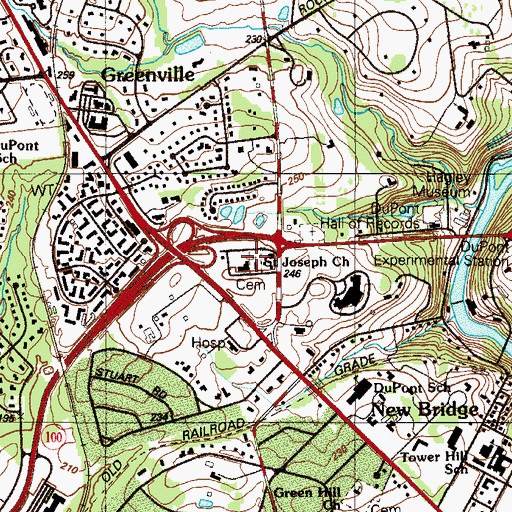 Topographic Map of Saint Josephs Church, DE
