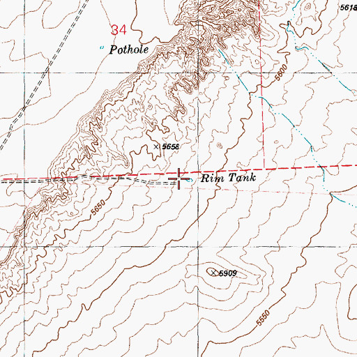 Topographic Map of Rim Tank, AZ