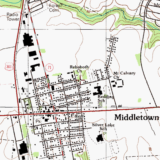 Topographic Map of Dales United Methodist Church, DE