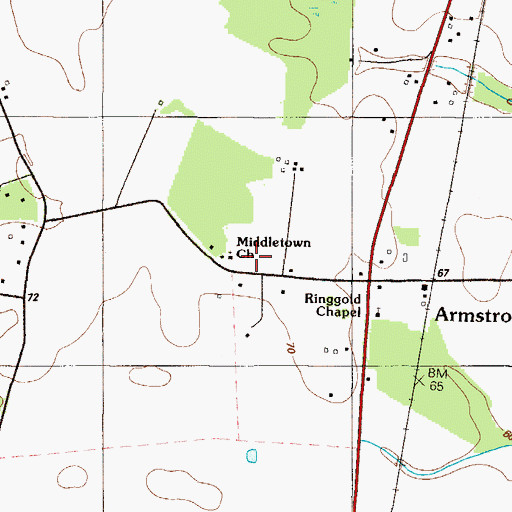 Topographic Map of Middletown Church, DE