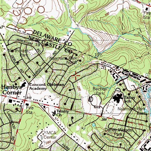 Topographic Map of The Timbers, DE