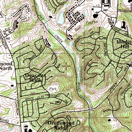 Topographic Map of The Bluffs, DE