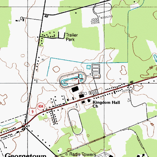 Topographic Map of Delmarva Raceway, DE