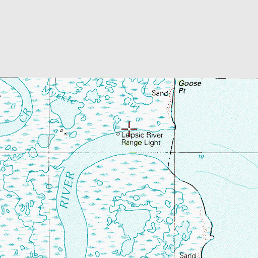 Topographic Map of Leipsic River Range Lights, DE