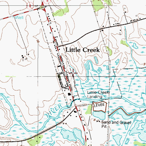 Topographic Map of Little Creek Methodist Church, DE