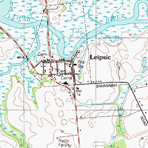 Topographic Map of Roby United Methodist Church, DE