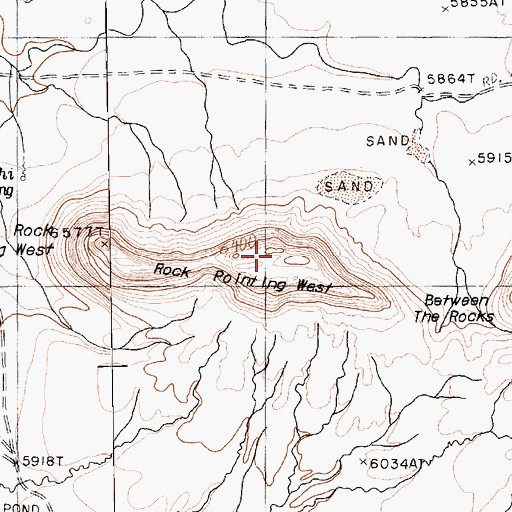 Topographic Map of Rock Pointing West, AZ