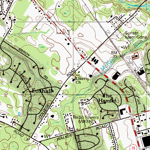 Topographic Map of The Liberty Church, DE