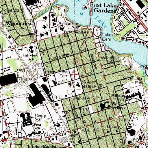 Topographic Map of Holy Cross Cemetery, DE