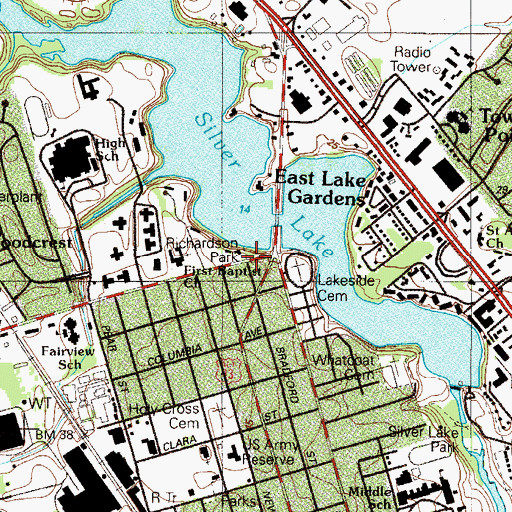 Topographic Map of Richardson Park, DE