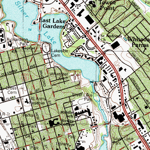 Topographic Map of Whatcoat Cemetery, DE