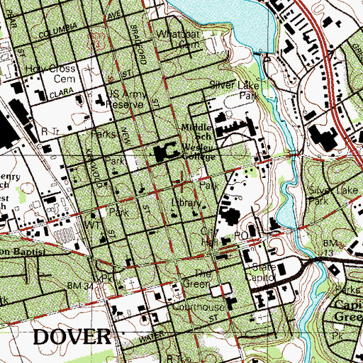 Topographic Map of Wesley Chapel, DE
