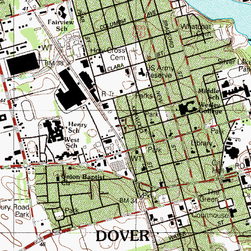 Topographic Map of Solid Rock Baptist Church, DE