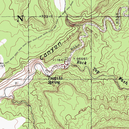 Topographic Map of Rock Top Wash, AZ