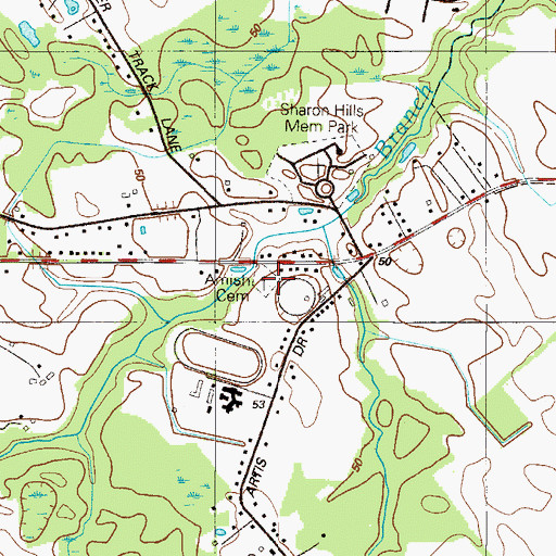 Topographic Map of Amish Cemetery, DE