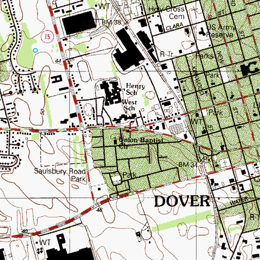Topographic Map of Reese Memorial Chapel, DE