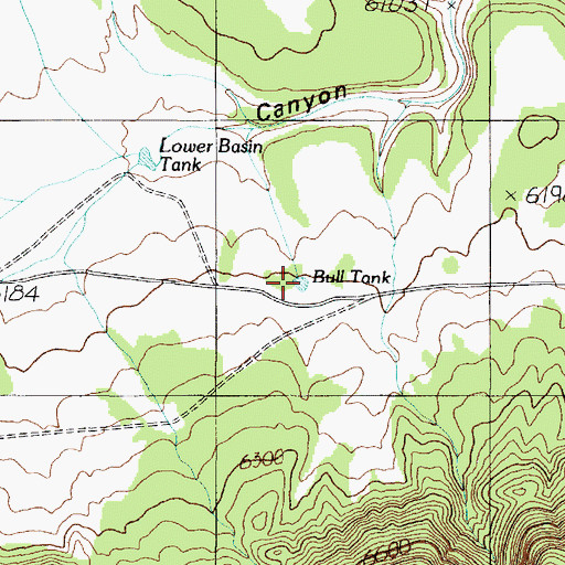 Topographic Map of Bull Tank, AZ