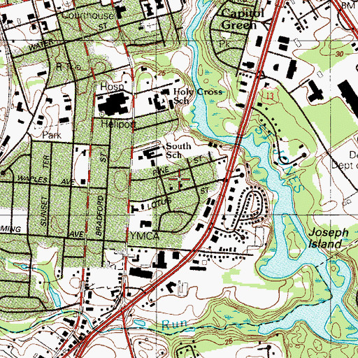 Topographic Map of Saint Johns Lutheran Church, DE