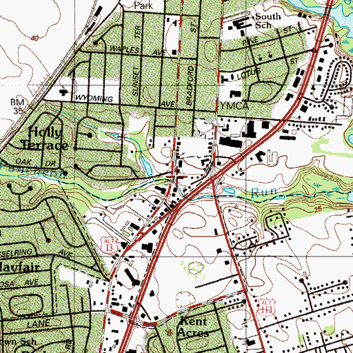 Topographic Map of Love Temple Church, DE