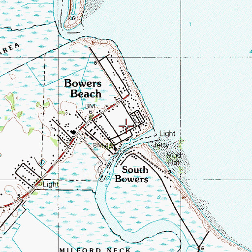 Topographic Map of Bowers Beach Maritime Museum, DE