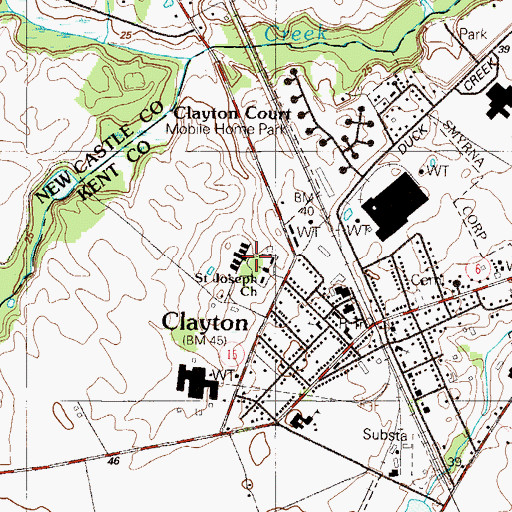 Topographic Map of Saint Josephs Catholic Church, DE