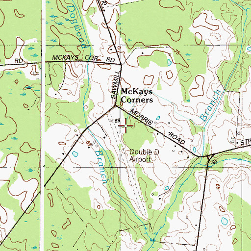 Topographic Map of Duffy's Airport, DE