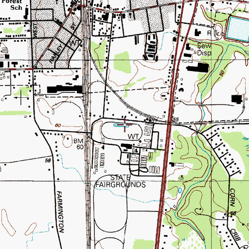 Topographic Map of Harrington Racetrack, DE