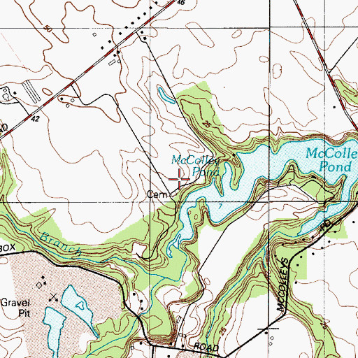 Topographic Map of Thistlewood Cemetery, DE