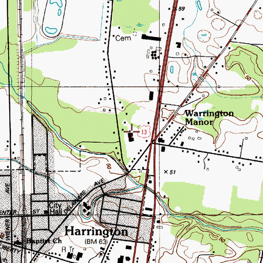Topographic Map of Saint Stephens Episcopal Church, DE